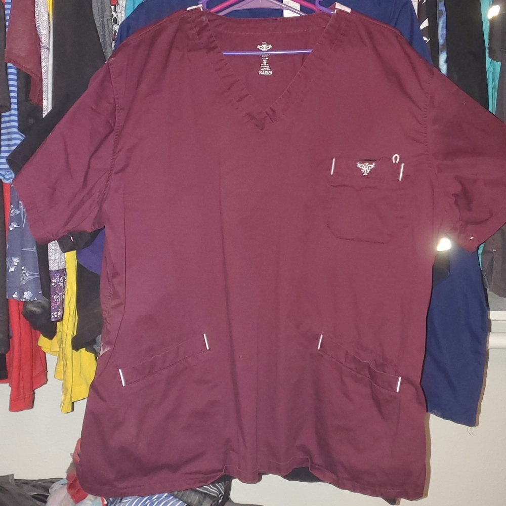 SCRUB Top burgundy/pink